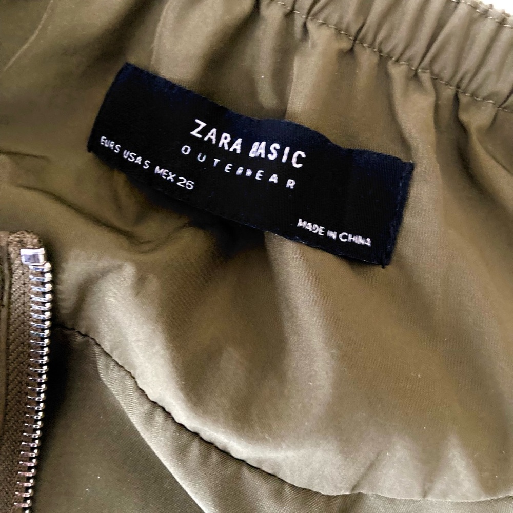 Zara Basic Outerwear Olive Green Jacket Size S - image 8